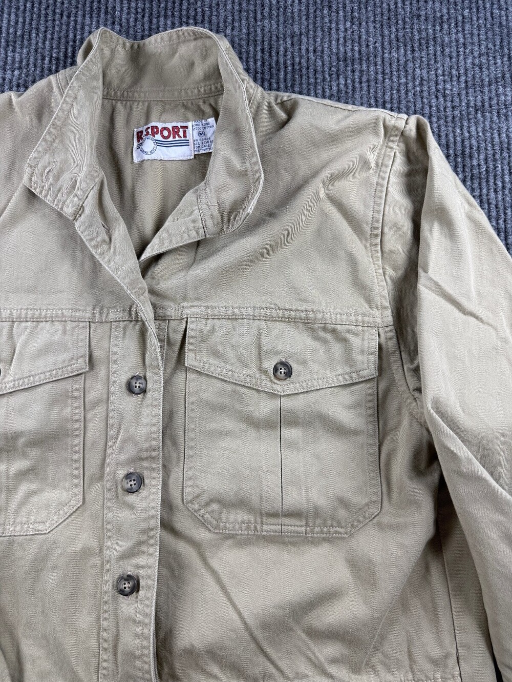 Vintage Robert Scott Sportwear Khaki Shirt Jacket Mens M Pockets